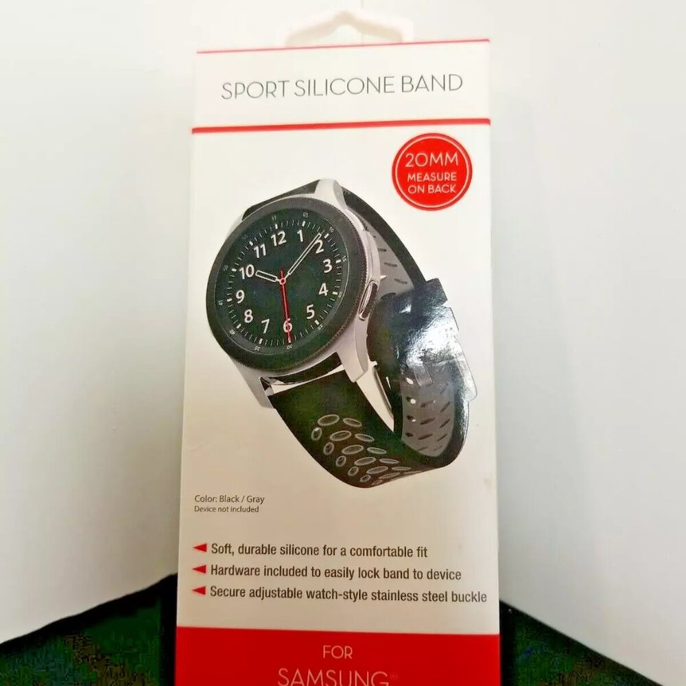 Sport Silicone Watch Band For Samsung Watches & any Watch With 20MM Band Width